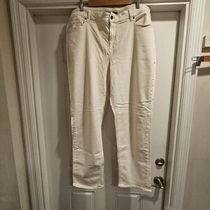 Lands End Creamy White Straight Leg Jeans